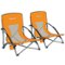 Outsunny - of 2 Folding Beach Chairs with Mesh Back - Orange-Front_Standard