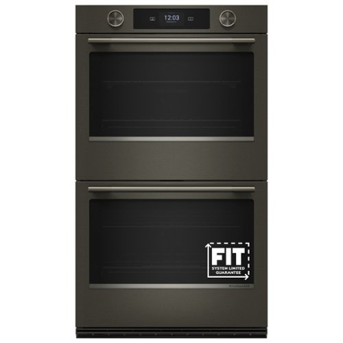 KitchenAid - 30" Smart Built-In Double Electric Wall Oven with Intelligent Cooking Camera - Black Ore