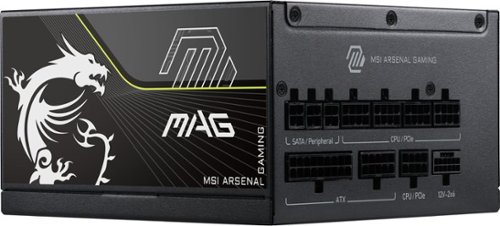 MSI - MAG A1000PLS PCIE5 - Full Modular - 80 Plus Platinum 1000W - 105°C Main Capacitor - ATX 3.1 Ready - Gaming Power Supply - Black