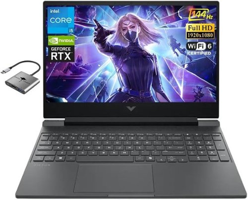 HP - Victus 15.6" FHD 144Hz Gaming Laptop, 8-Core Intel Core i5-13450H NVIDIA GeForce RTX 3050, 16GB RAM 1TB SSD, w/hub - Mica Silver-Front_Standard 