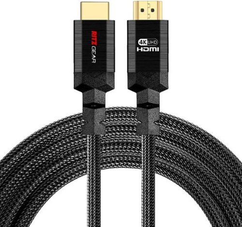 Ritz Gear - 4K HDMI Cable 10 ft [5-Pack] Braided Nylon Cord & 24K Gold Plated Connectors High Speed HDMI 2.0 with Ethernet - Black-Front_Standard 