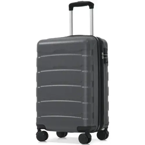 Front. YONWAY - 20" Hardshell Luggage, Durable Expandable Carry on Luggage, with Spinner Wheels, TSA Lock, for Men Women Business Trip - Gray.