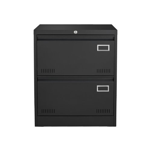 Boyel Living - Filing Cabinet Lateral File Cabinet 2 Drawer with Lock Metal File Cabinets Three Drawer Office Cabinet - Black-Front_Standard 