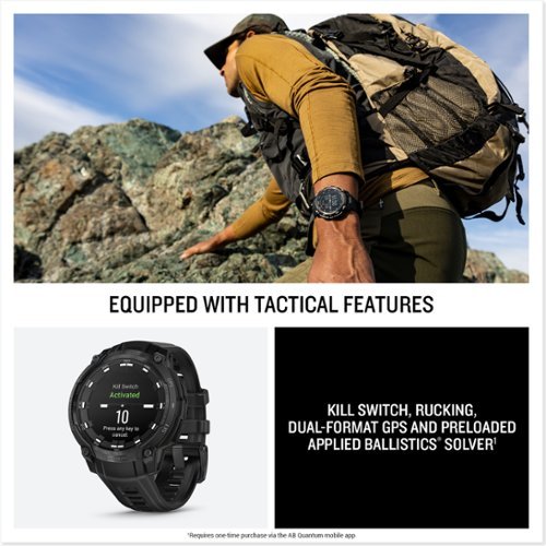 Garmin Instinct Crossover AMOLED Tactical Edition GPS Smartwatch 47 mm Fiber-reinforced Polymer - Black with black silicone band - (2025) GLOBAL SHIPPING