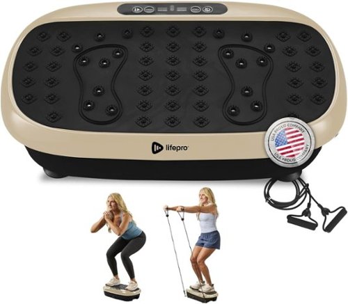 LifePro - HexaPlate Lite Vibration Plate – Compact Whole Body Exercise Machine for Toning & Recovery - Light Gold-Front_Standard 