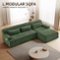 Aukfa - Chenille L-Shape Sectional Sofa-Minimalist, Sleeper Couch for Living Room, Apartment, Reception-No Assembly - Green-Front_Standard