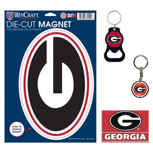 WinCraft - Georgia Bulldogs 4-Pack Key Rings and Magnets Set - Multicolor-Front_Standard 
