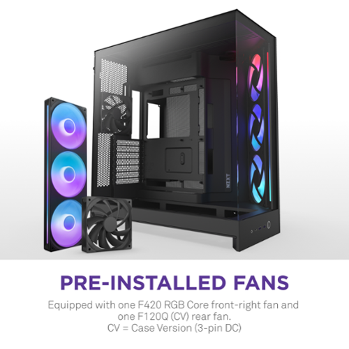 NZXT H9 Flow RGB 2025 ATX Mid Tower Dual Chamber PC Case Black CM