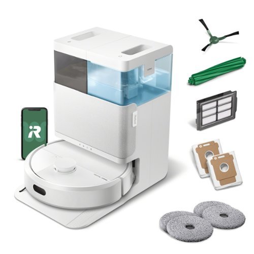 iRobot - Roomba 405 (G185) Combo Vacuum & Mop + AutoWash Dock - Dual Spinning Mop Pads, Self Empties, Intense Suction, Pad Lift - White-Front_Standard 