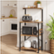 Bestier Kitchen Microwave Stand with Power Outlet, Baker’s Rack with Storage - Brown-Front_Standard 