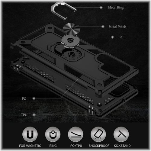 SaharaCase Military Kickstand Series Case for Samsung Galaxy S22 Ultra - Black BUY ONLINE