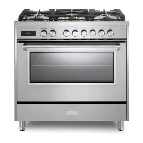 Front. Verona - Verona 36 inch Ultima Collection Dual Fuel Range with 5 Sealed Burners, 5 cu. ft. Oven Capacity (Stainless Steel) - Stainless Steel.