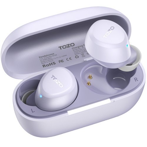 TOZO - A1 Lightweight Wireless Earbuds Bluetooth Headphones, 32H, AI ENC Mic, Clear Calls, Premium Stereo Bass, IPX5, App 32EQ - Purple-Front_Standard 