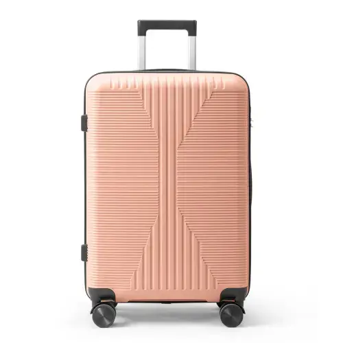 Front. Winado - 24" Hardshell Carry On Luggage with Spinner Wheels Lightweight PP Hardside Small Suitcase with Built-in Lock - Rose Gold.