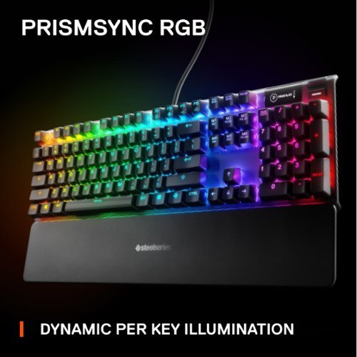 SteelSeries Apex 7 Full Size Wired Mechanical Red Linear Switch Gaming Keyboard with Rapid Tap - Black WHERE TO BUY