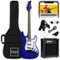 Best Choice Products - 39in Full Size Beginner Electric Guitar Kit with Case, Strap, Amp, Whammy Bar - Metallic Blue-Front_Standard