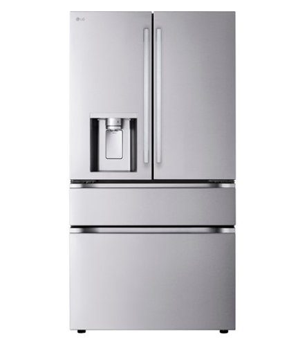 LG - 36-in Wide Standard-Depth MAX 28.6 Cu. Ft. 4-Door French Door Smart Refrigerator with Full Convert Drawer - Stainless Steel