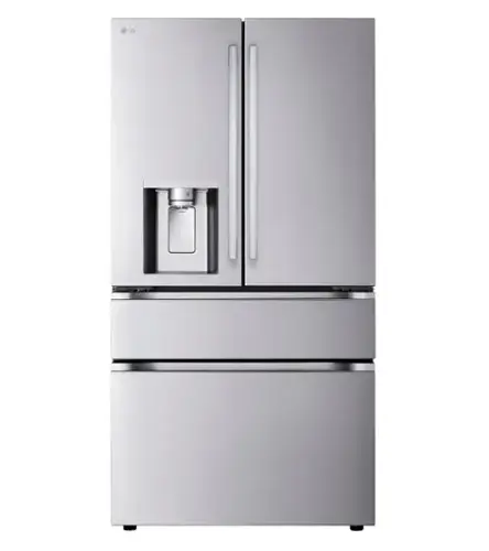 Front. LG - 36-in Wide Standard-Depth MAX 28.6 Cu. Ft. 4-Door French Door Smart Refrigerator with Full Convert Drawer - PrintProof Stainless Steel.