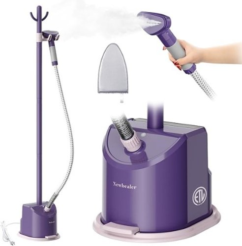 Newbealer - 1500W Full-Size Garment Steamer | 60 Min Runtime | Auto Shut-Off | Foot Pedal | for Clothes, Curtains & Bedding - Purple-Front_Standard 
