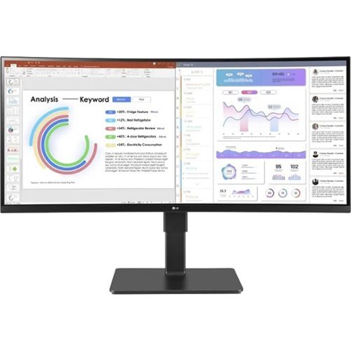 LG - 34" UltraWide Curved Monitor 34BQ77QE-B - Black-Front_Standard 