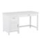 Martha Stewart - Hutton White Shaker Style Home Office Desk with Storage - White Frame/Polished Brass Hardware-Front_Standard