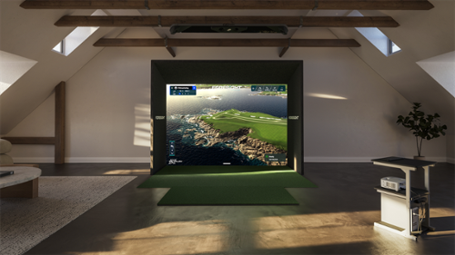 Foresight Sports - Complete Golf Sim Package w/ GCHawk Launch Monitor, 12ft Frame, Projector, Gaming PC, Screen, & Mat - White