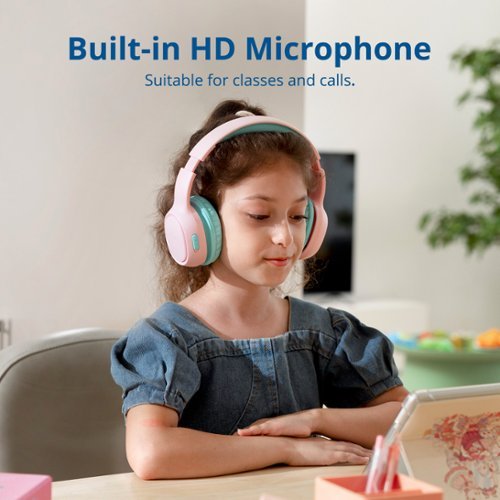 Tronsmart KH02 Wireless Headphones with 74/85/93dB Safe Volume, Built-in Microphone, Bluetooth 5.3, 45H Playtime for School Travel - Princess Pink BUY IN UK