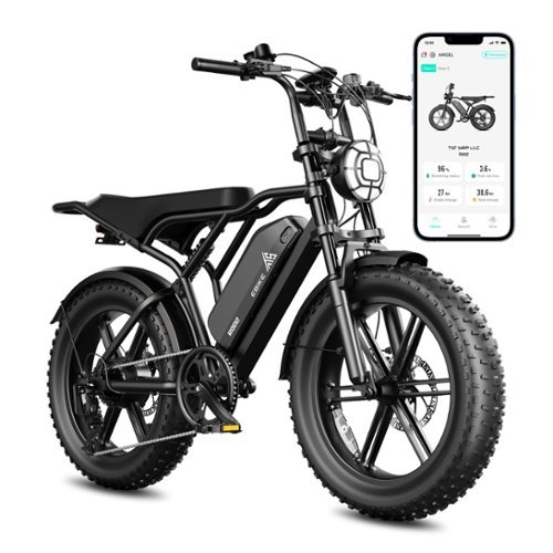TST GRP - 20" Peak 1500W Full Suspension Moped-style Electric Bike, 48V/15Ah - Black-Front_Standard 