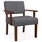 Costway - Mid-Century Linen Accent Chair Living Room Chair with Soft Padded Seat & Backrest - Gray-Front_Standard