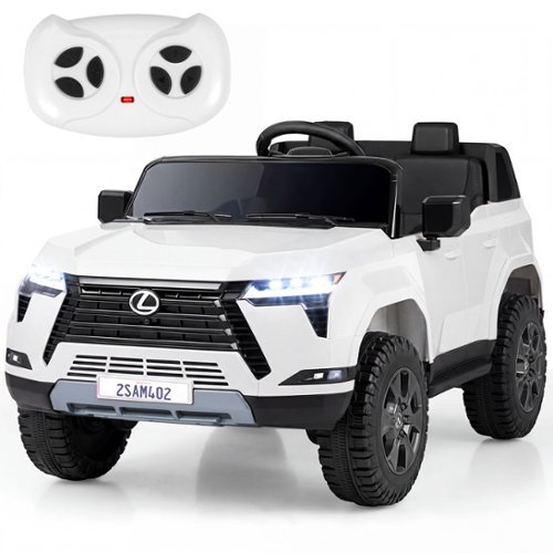 Costway - Ride on Car for Kids, 24V 4WD Licensed LEXUS GX550 Electric Vehicle with Remote - White-Front_Standard 