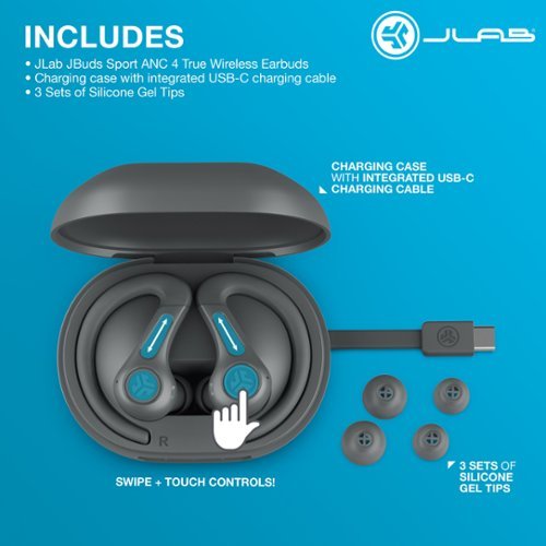 JLAB JBUDS SPORT ANC 4 美品 JLab JBuds Sport ANC 4 True Wireless Earbuds Graphite