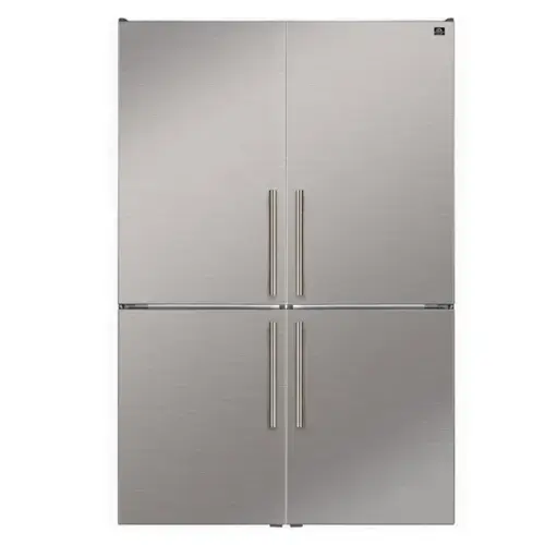 Front. Forno Appliances - Custodia 20.6 Cu. Ft. 48" Side-by-Side Refrigerator Pair with Ice Maker and Total No Frost - Stainless Steel - Stainless Steel.