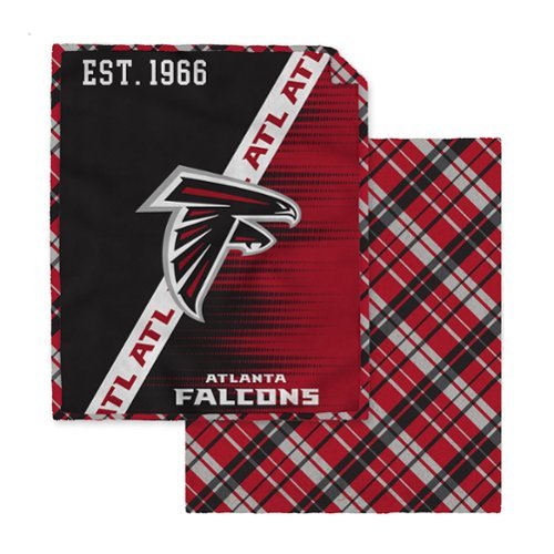 Pegasus - Atlanta Falcons 60" x 80" Digital Dash Two-Sided Checkered Ultra Cozy Sherpa Blanket - Multicolor-Front_Standard 