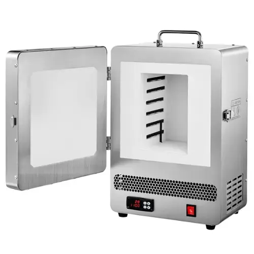 Front. VEVOR - Electric Melting Furnace, 1650W Electric Kiln, Digital Melting Furnace with Max Temperature 2192℉/1200℃ for Lost-Wax - Silver.