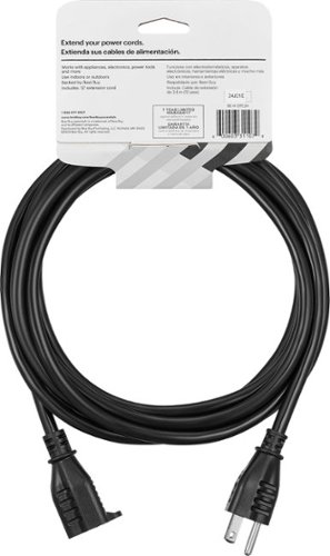 Best Buy essentials™ 12’ 16ga Indoor/Outdoor Extension Power Cord - Black HOW TO BUY