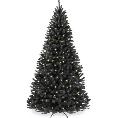 Best Choice Products - Artificial Christmas Tree, 6ft Premium Pre-Lit Spruce Design, Dense Branches - Black Spruce-Front_Standard 
