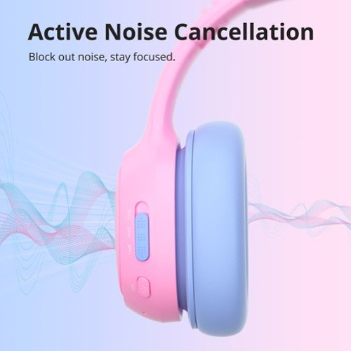 Tronsmart KH03 Kids Headphones, Bluetooth Active Noise Cancelling Wireless Headsets 74/85/93dB Safe Volume LED Lights 70H Playtime - Princess Pink BUY IN SINGAPORE