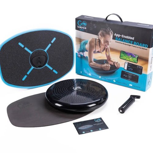 Particula - GoBalance Sport – App-Enabled Balance Board with Bluetooth & 12 Games for Home Workouts, Balance & Strength - Black with Blue-Front_Standard 