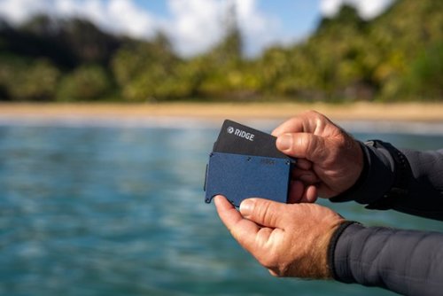 The Ridge Wallet 2.0 - Aluminum: Cash Strap - Dark Harbor GLOBAL SHIPPING