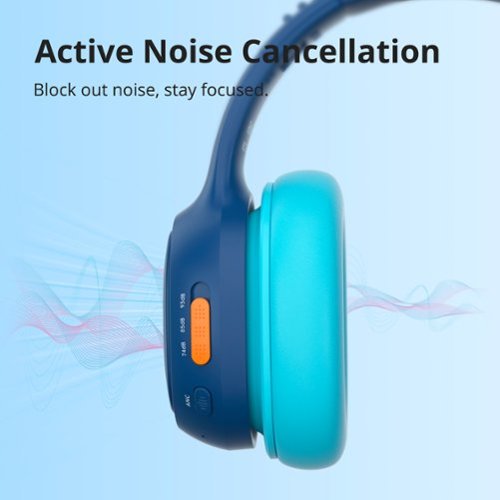 Tronsmart KH03 Active Noise Cancelling Wireless Headphones w/ 74/85/93dB Safe Volume, LED Lights, 70H Playtime for School Travel - Navy Blue BUY IN SINGAPORE