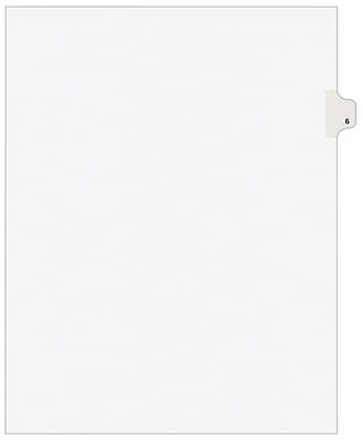Avery - Legal Pre-Printed Paper Dividers, Side Tab #6, Style, Letter Size, 25/Pack - White - image 2