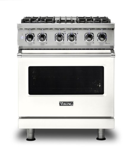 Viking - 30-Inch Dual Fuel Freestanding Range - Pure White-Front_Standard 