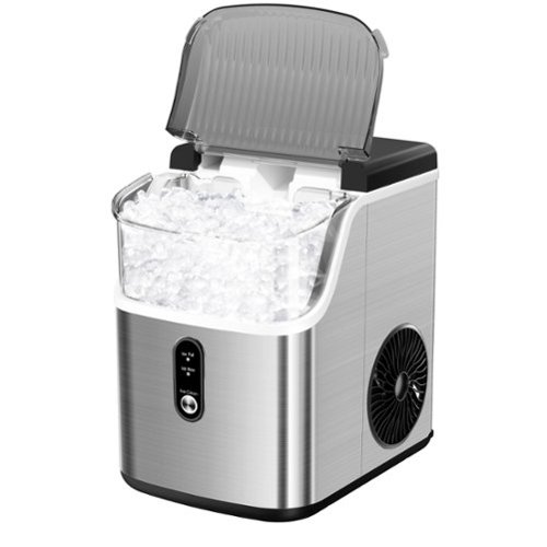 LHRIVER - Nugget Ice Maker Countertop, Portable Ice Maker Machine with Self-Cleaning Function, 33lbs/Day, Chewable Pellet Ice - Gray-Front_Standard 