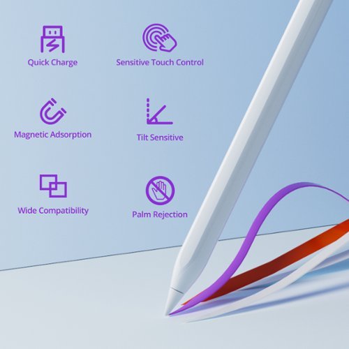 Tronsmart Kreda 10 Stylus Pen for Apple iPad 2018-2025, Tilt Sensitivity, Pixel Precision, Palm Rejection, USB-C Fast Charging - White WORLDWIDE DELIVERY