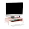 Mind Reader - Monitor Stand, Ventilated Laptop Riser, Paper Tray, Storage, Office, Metal Mesh, 20"L x 11.5"W x 5.5"H - Pink-Front_Standard