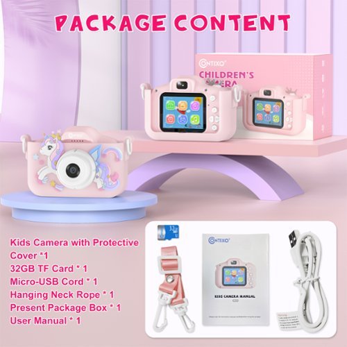 Contixo KC3 Kids Camera, 1080P Video Camera, Selfie Camera for Boys Girls, Kids Digital Camerawith Puzzle Games - Pink BUY IN MIDDLE EAST
