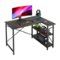 Bestier - 47inch Small L Shaped Desk with Storage Shelves Corner Gaming Computer Desk - Black-Front_Standard