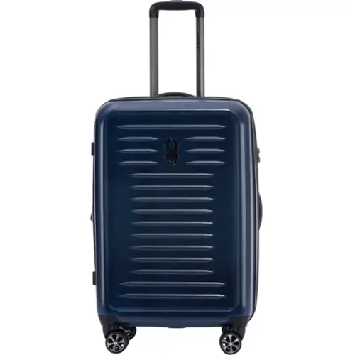 Front. Spyder - Spyder Rails 25 Inch Expandable Hardside Upright Suitcase with 360 Spinner Wheels, TSA Approved Lock - Carbon Blue.