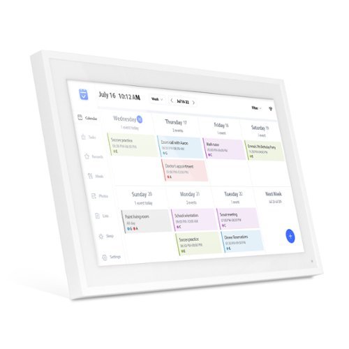 Aluratek - 15.6" WiFi Smart Calendar and Photo Frame with Touchscreen IPS LCD Display, No Subscription Fee and 32GB - White-Front_Standard 