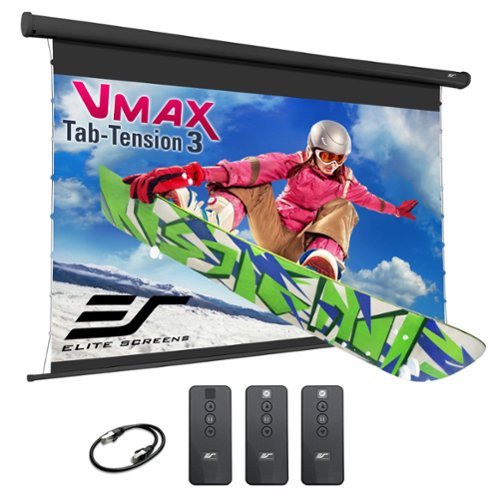 Elite Screens - VMAX Tab-Tension3,High-Contrast Gray Electric Drop-Down 4KUHD Projection Screen, VMAXT138UCH3 - Black-Front_Standard 